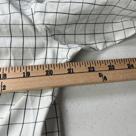 Banana Republic Long Sleeve Button Up Shirt Mens Large White Checked Slim - Picture 6 of 7